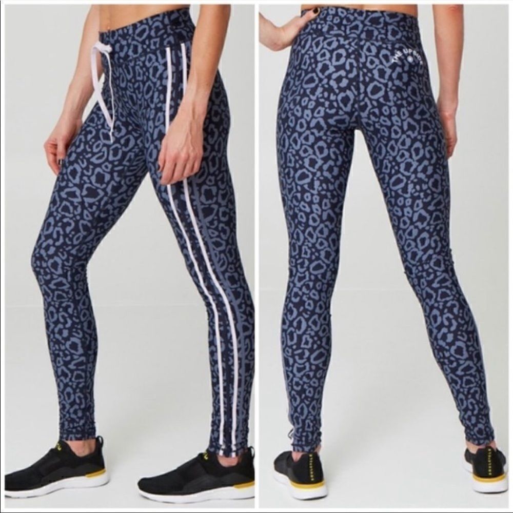 The Upside Soul Cycle Blue Purple Leopard Leggings XS